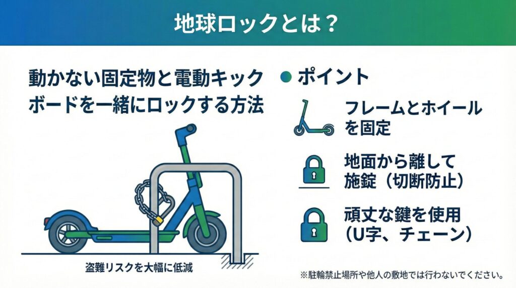 屋外保管なら地球ロックが必須