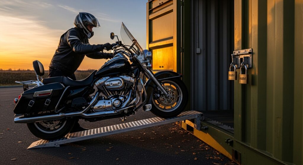 バイク専用レンタル倉庫の料金とセキュリティ