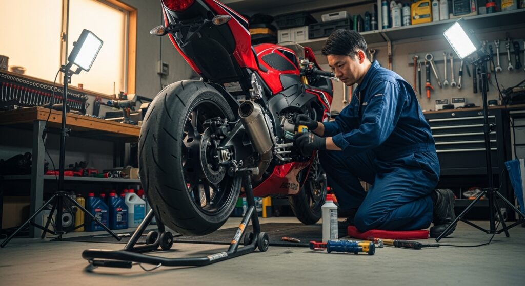 バイク整備にも最適！専用設備で愛車をメンテ